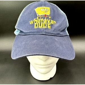 Sponge‎ Bob Square Pants Strapback Cap Vintage Hat Blue Whatever Dude Universal